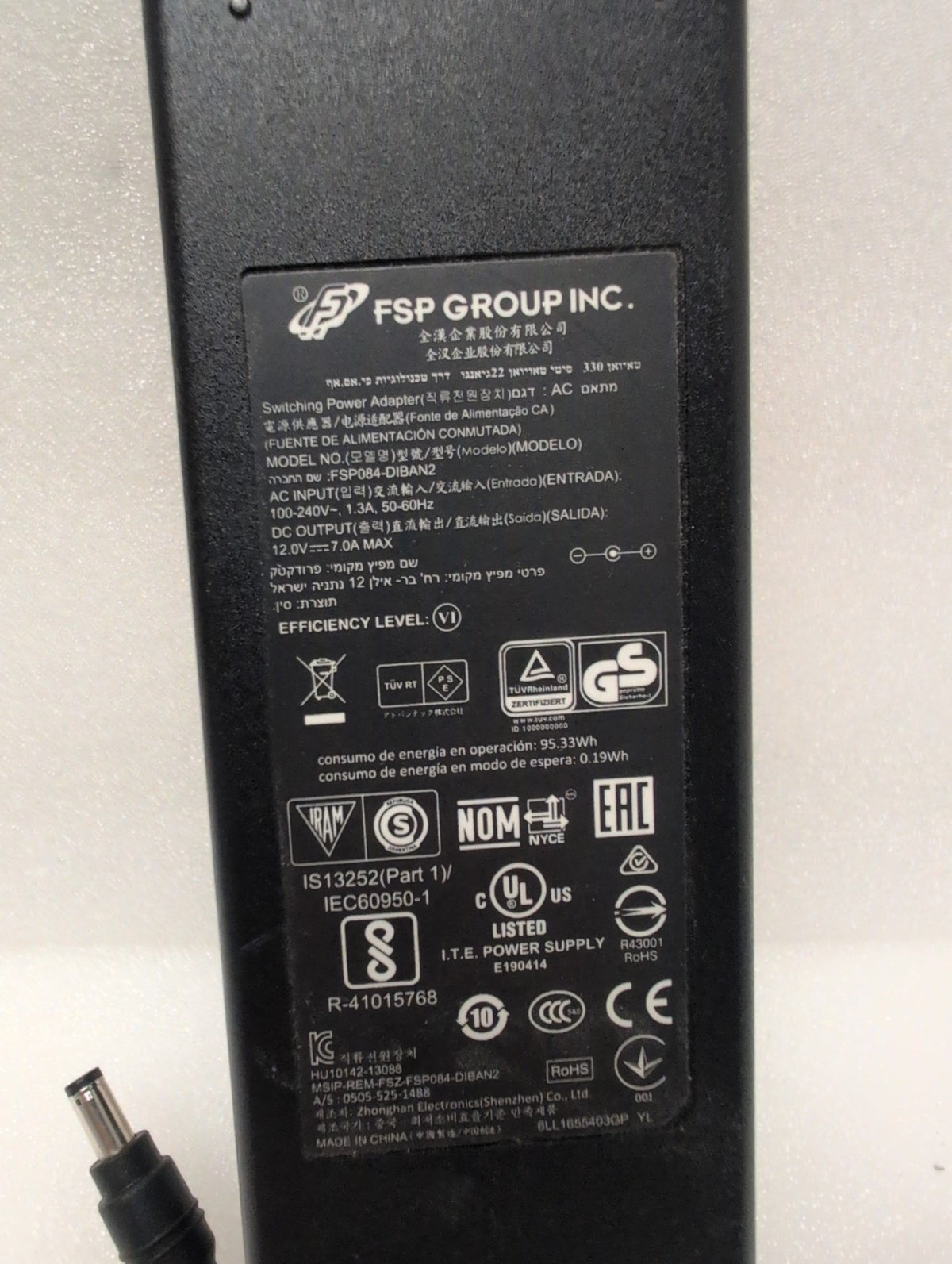 🎸 FSP Group FSP084-DIBAN2 AC/DC Adapter 12V 7A Barrel Tip IEC C14 Input