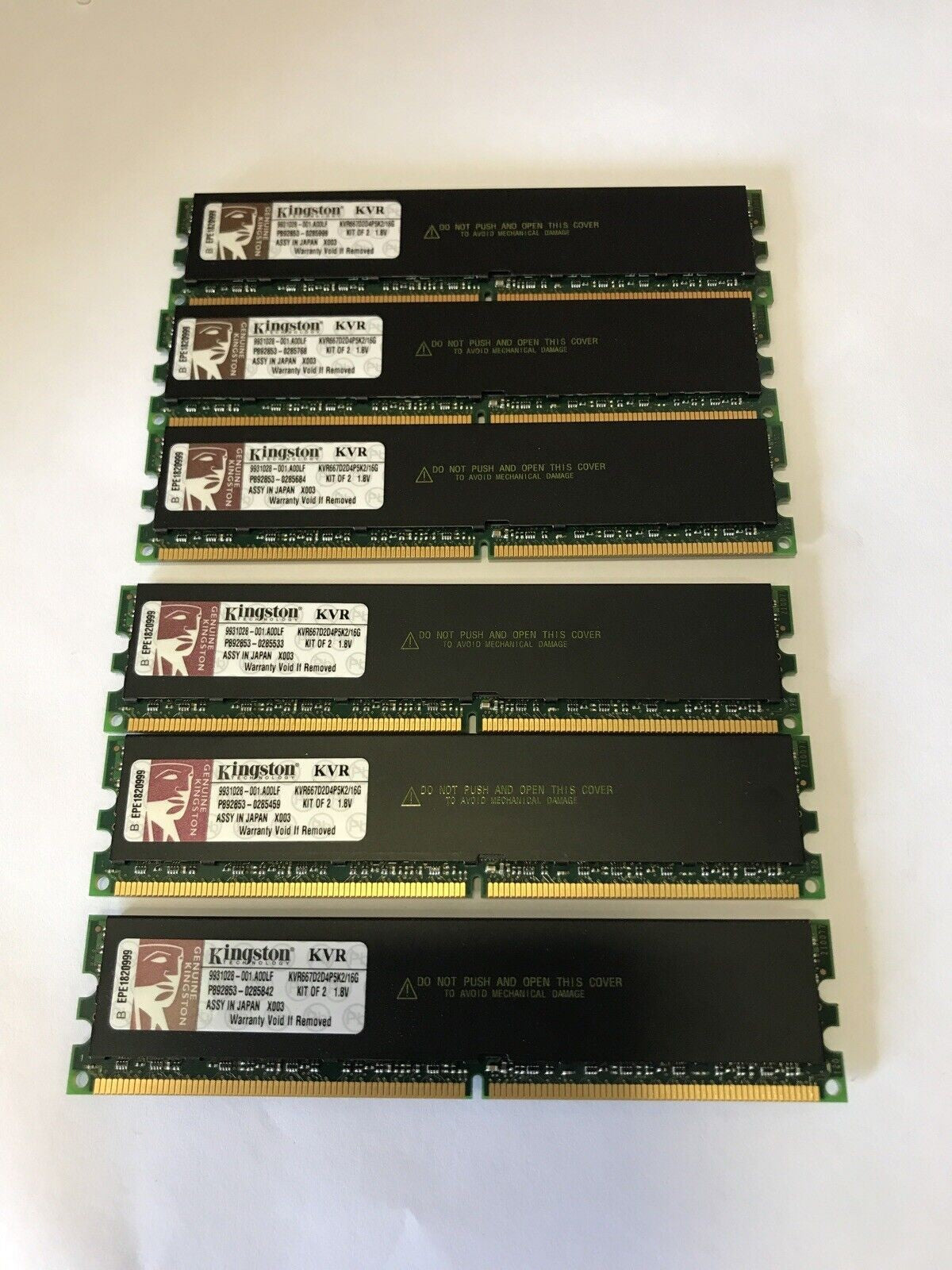 48GB = 6 x 8GB Kingston DDR2 667MHZ KVR667D2D4P5K2/16G Memory (for servers only)