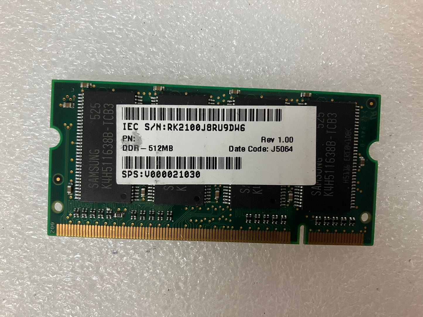~ SAMSUNG 512MB DDR-333 PC-2700S M470L6524BT0-CB3 LAPTOP SO-DIMM DDR1 RAM