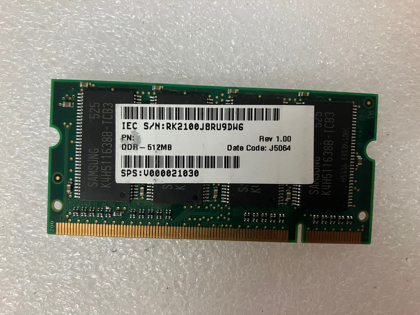 ~ SAMSUNG 512MB DDR-333 PC-2700S M470L6524BT0-CB3 LAPTOP SO-DIMM DDR1 RAM