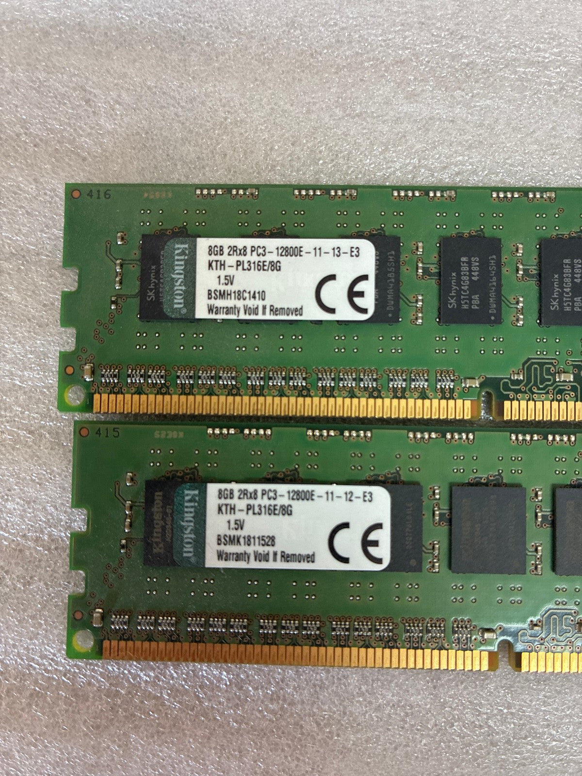 🔥 Kingston KTH-PL316E/8G 8GB DDR3 ECC Unbuffered Server RAM 2x8GB 16GB Kit