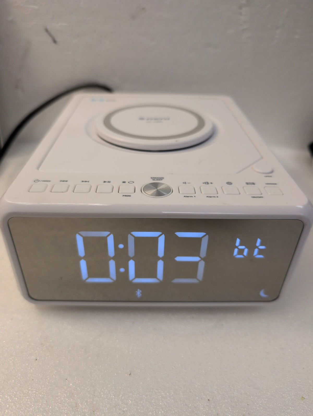 🎸 Keni LC-10W White CD Clock Radio with Bluetooth FM USB AUX Dual Alarm Tested