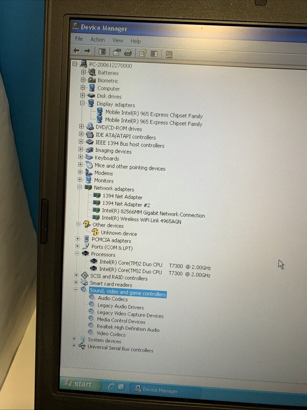 Acer Travel Mate 6592 C2D T7300 2GB 750GB Windows xp pro sp3 (one key defective)