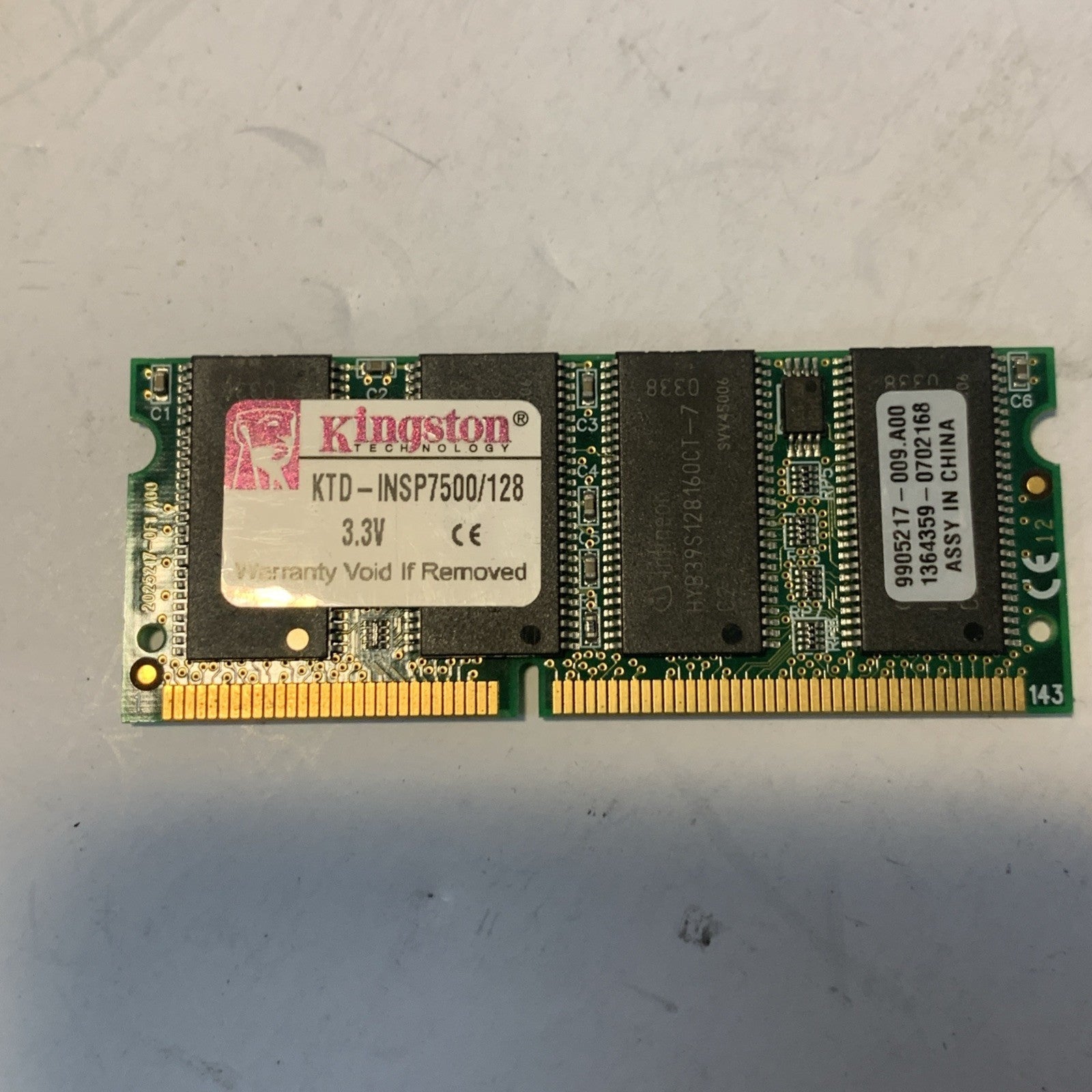 Kingston DELL Inspirion 7000 7500 KTD-INSP7500/128  PC100 SDR 100MHZ memory