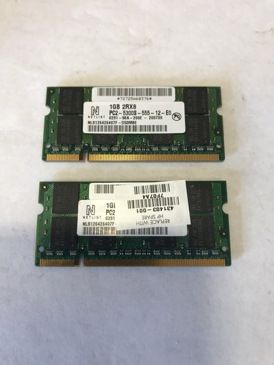 2x 1 GB Ram for HP Pavilion dv9000 dv9500 Laptop