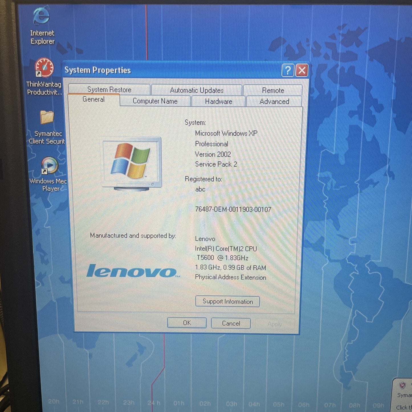 (Grade A) Lenovo R60e C2D T5600 1GB 80GB DVD/CDRW Windows XP SP2