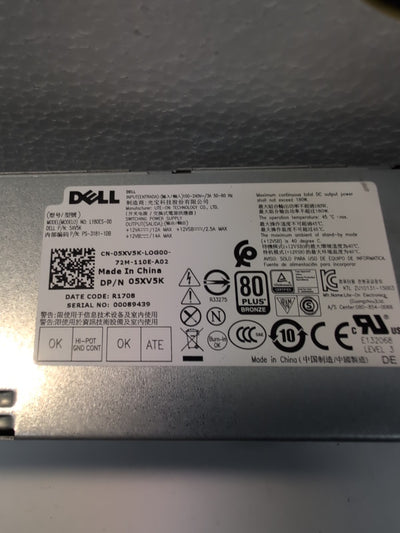 Genuine Dell Optiplex 3040 5040 7040 SFF 180W Power Supply 5XV5K L180ES -