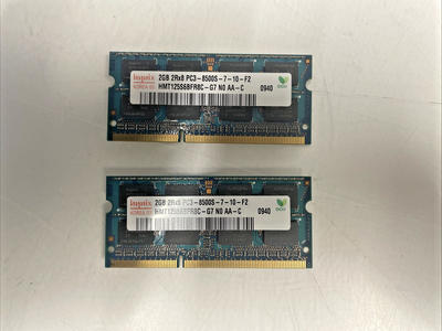 🔥2 X Hynix 2GB 2Rx8 PC3-8500S-7-10-F2 DDR3 RAM Memory  +