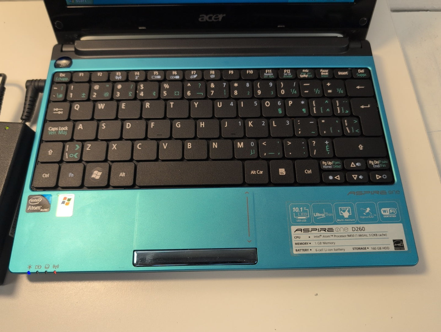 🔥 Acer Aspire One D260 10.1” Laptop Atom N450 CPU/1GB/160GB HDD/WinXP  (READ) -