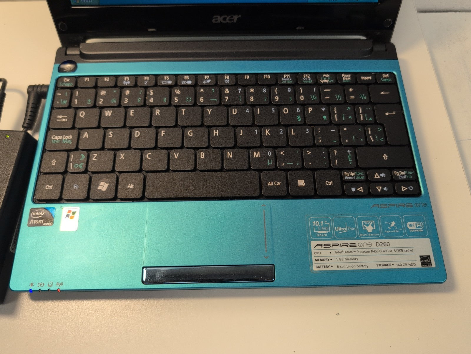 🔥 Acer Aspire One D260 10.1” Laptop Atom N450 CPU/1GB/160GB HDD/WinXP  (READ) -