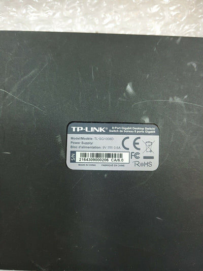 - TP-LINK 8-Port Gigabit Desktop Switch TL-SG1008D WITH 9V ADAPTER