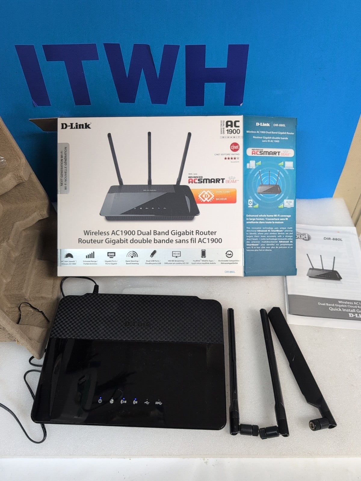 D-Link DIR-880L Wireless AC1900 Dual Band Gigabit Cloud Router With BOX Tested -