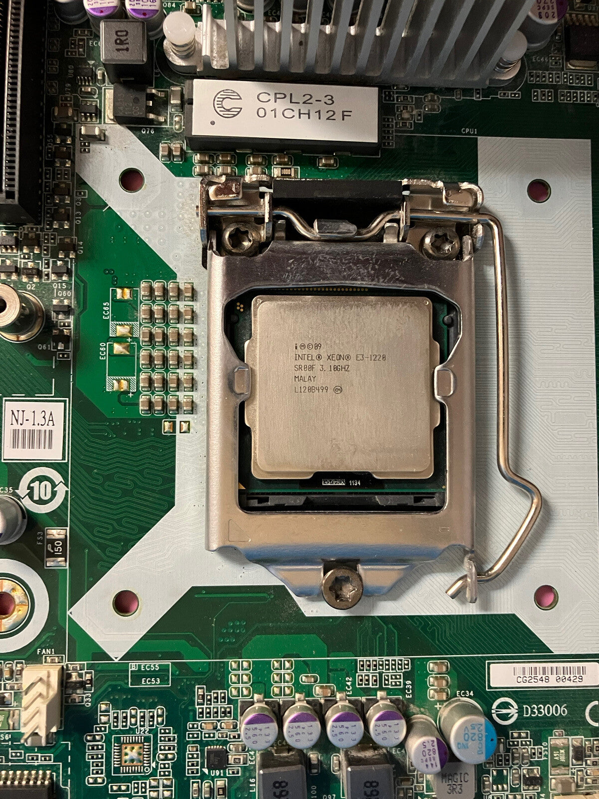 GIGABYTE GA-6UASV Rev: 1.3 LGA 1155 Motherboard W/ Intel Xeon E3-1220 & Shield