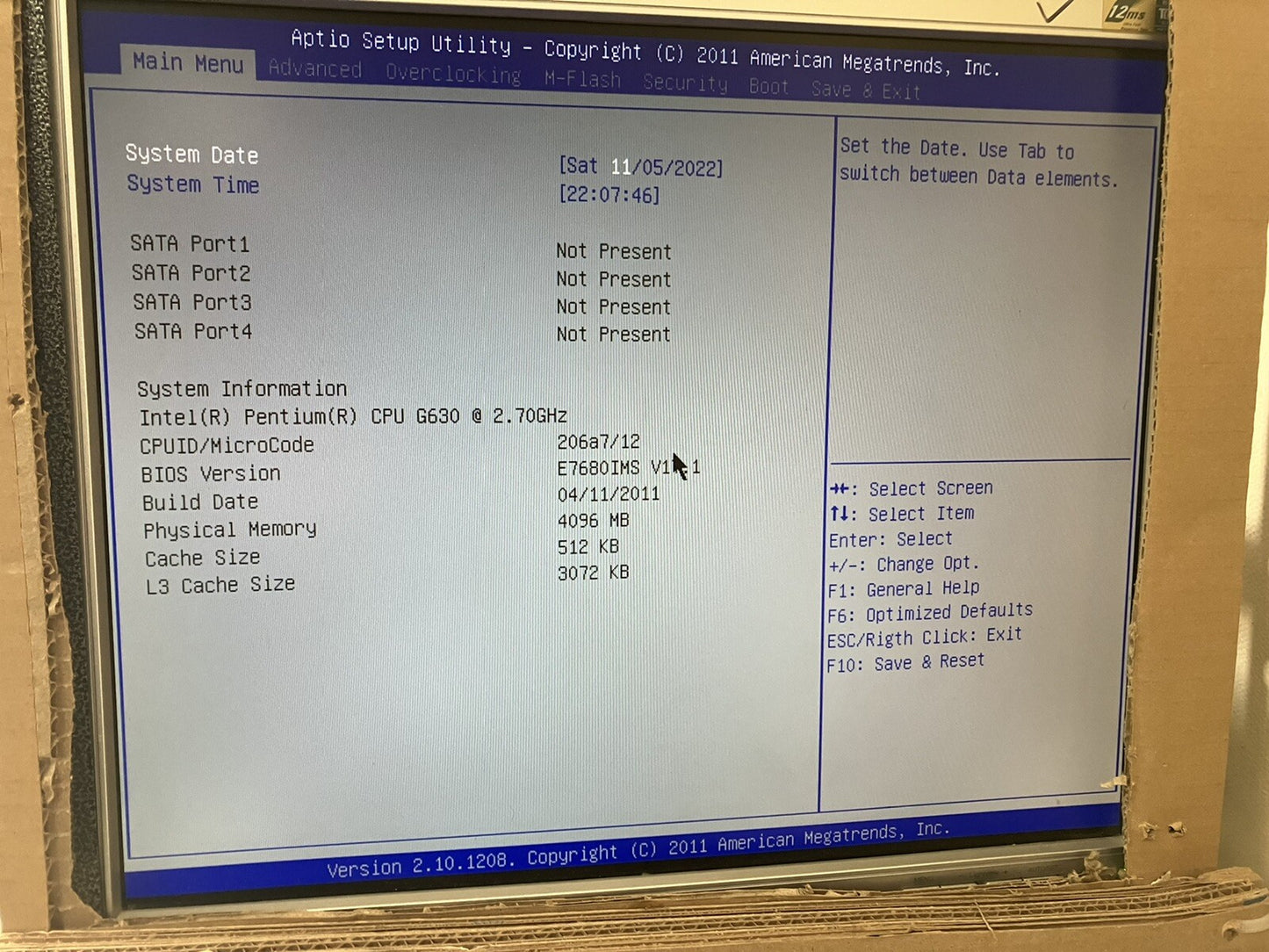 ~ MSI H61M-P21 (B3) Motherboard H61 LGA 1155 DDR3 mATX Pentium G630 SR05S &Plate