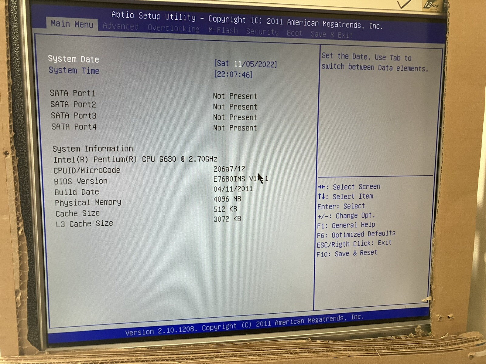 ~ MSI H61M-P21 (B3) Motherboard H61 LGA 1155 DDR3 mATX Pentium G630 SR05S &Plate