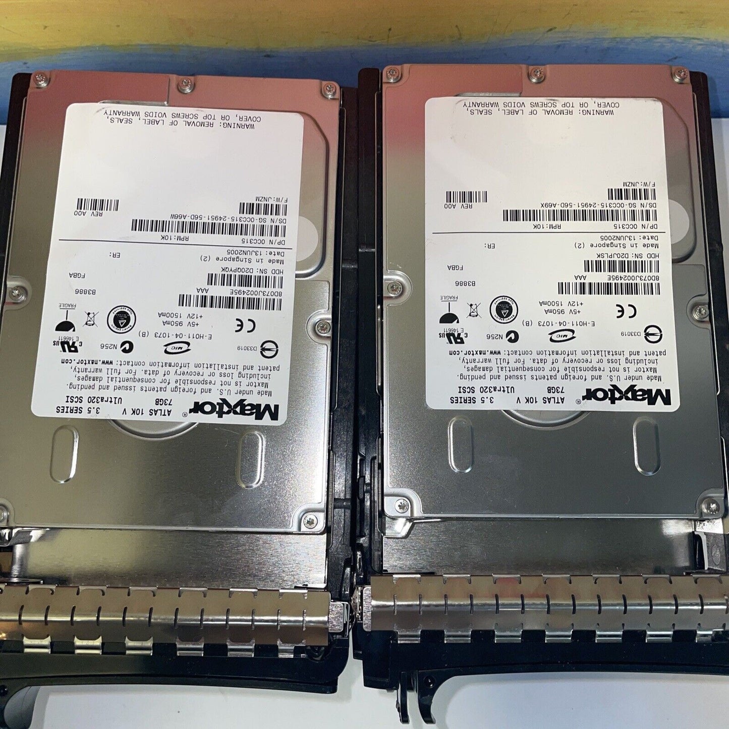(Lot 12) Dell 73GB SCSI 3.5 HD CC315 0CC315 Caddy Y6939 PowerEdge 1650 1750 1850