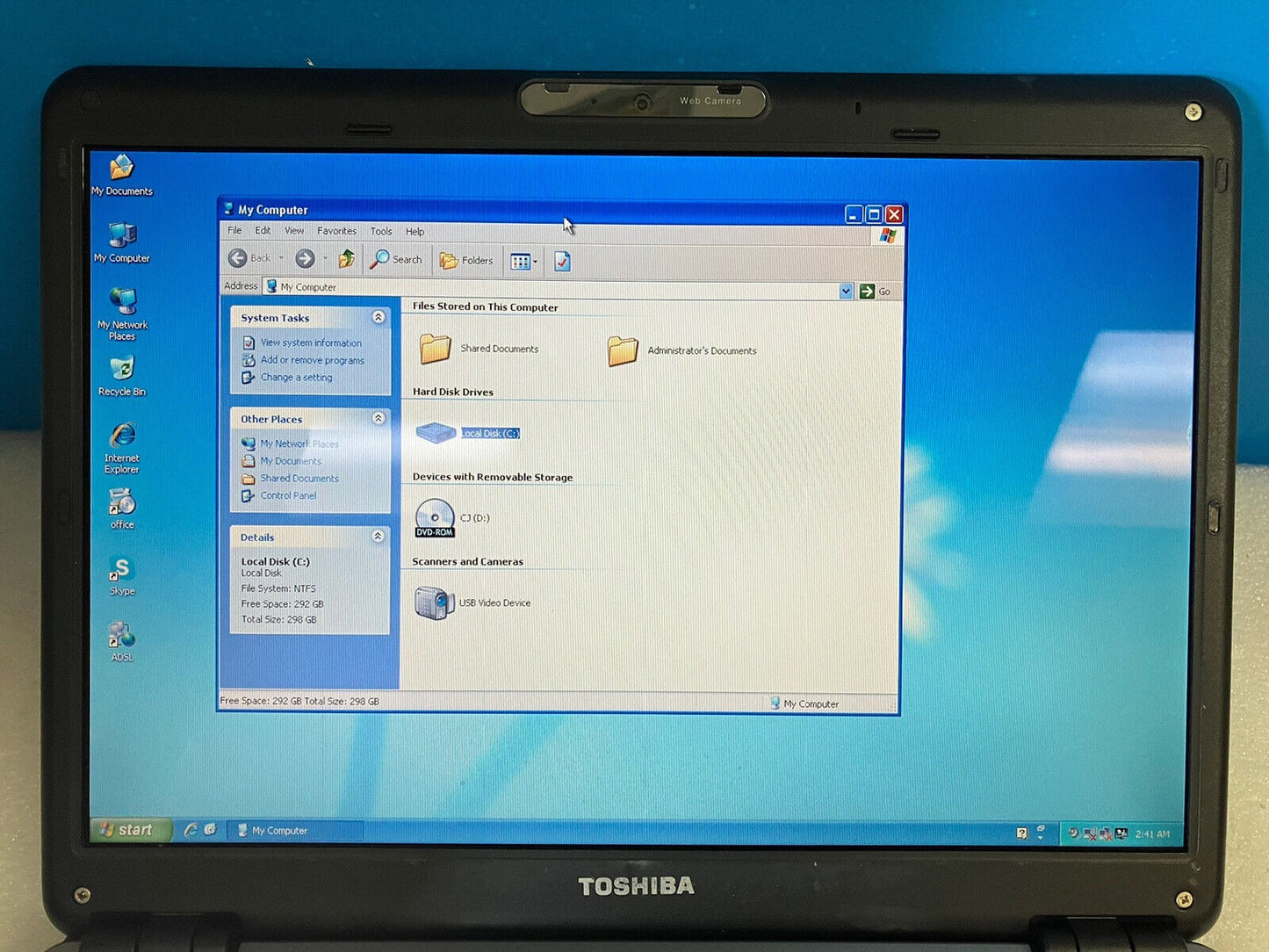 Toshiba Satellite Pro U400 13.3" Laptop C2D T5870 3GB RAM, 300GB Windows XP SP3