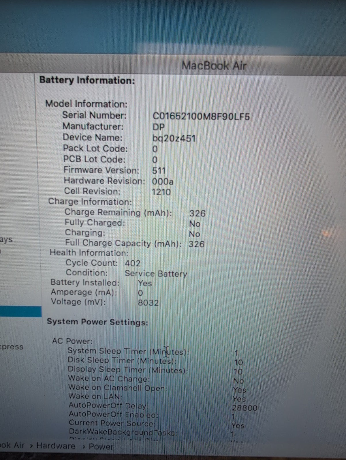  Apple MacBook Air 2015 A1466 13.3"/i5-1.6GHz/8GB/128G SSD/10. 13(NO AC, READ) -