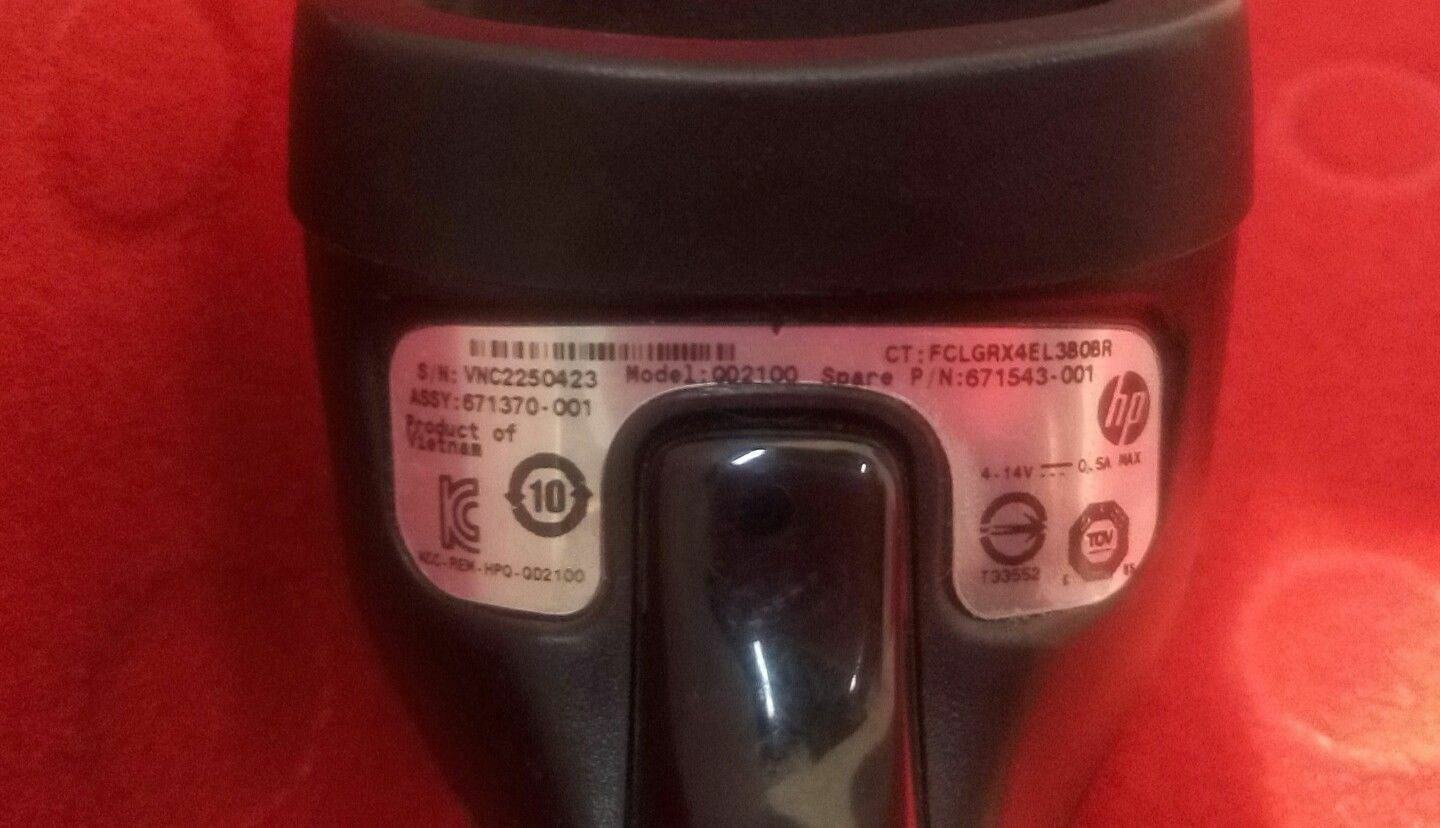 HP USB 1D USB Hand Held Barcode  Scanner With USB Cable 671370-001