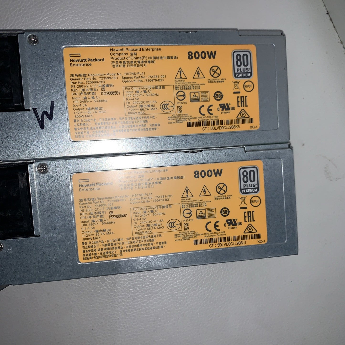 🔥 2x HP 800W 94% Eff 80+ Platinum Power Supply 723600-201 754381-001 HSTNS-PL41