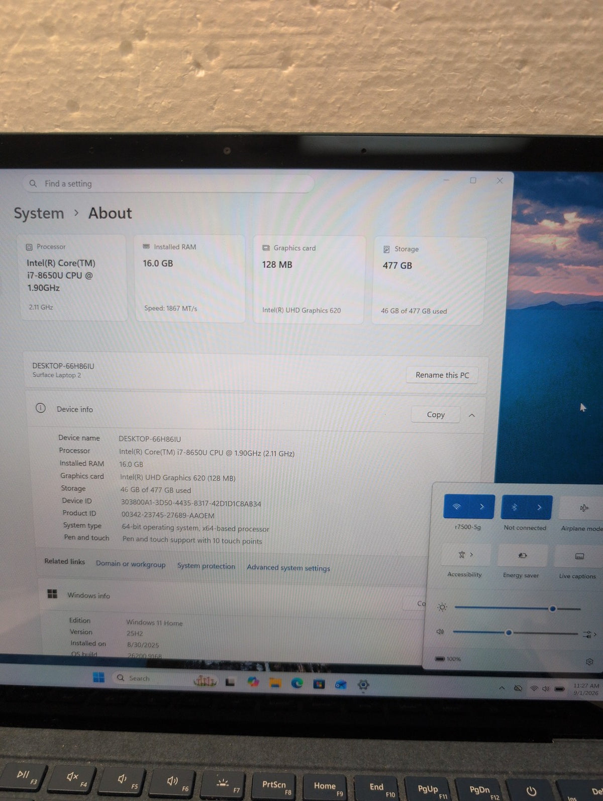 🎸 Microsoft Surface Laptop 2 1769 13.5" i7-8650U 16GB 512GB SSD Win11