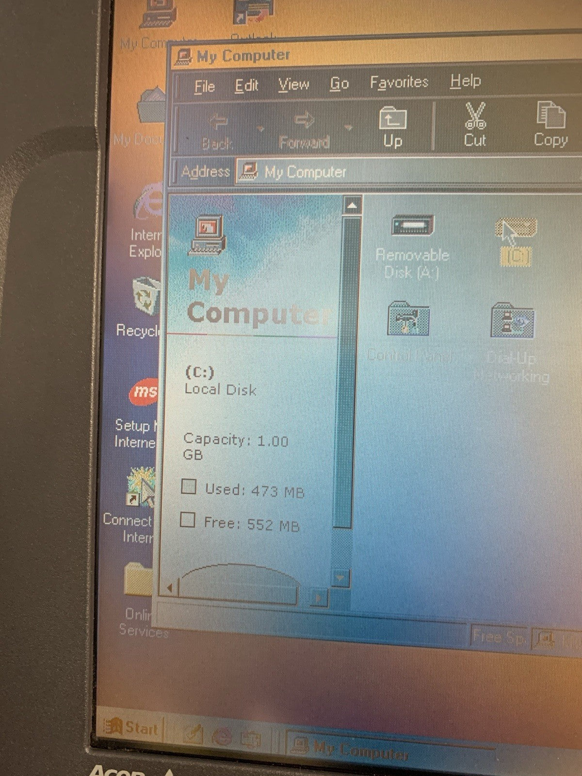 🔥 Vintage Acer 370c Pentium 16MB ram 1GB HD windows 98 W/CD-rom/Floppy drive/CD