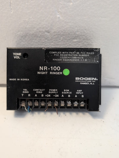 🔥Bogen Communications NR-100 Night Ringer Alert System 24VDC -