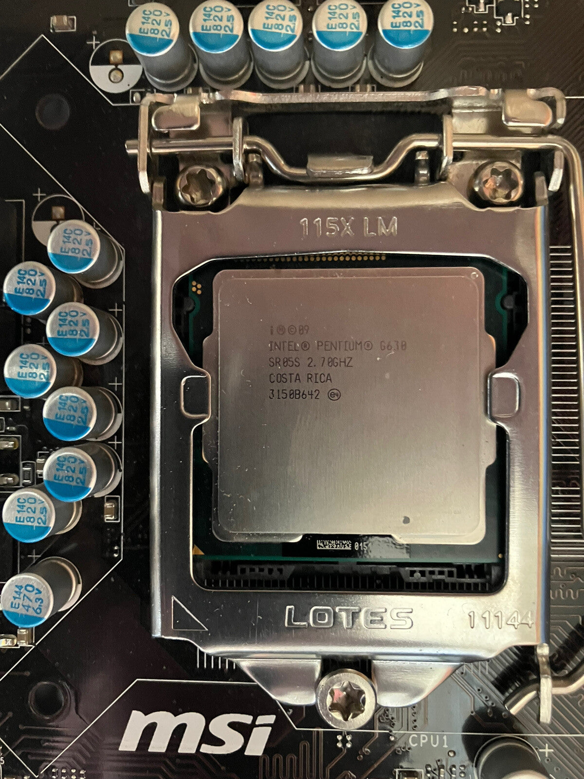 ~ MSI H61M-P21 (B3) Motherboard H61 LGA 1155 DDR3 mATX Pentium G630 SR05S &Plate