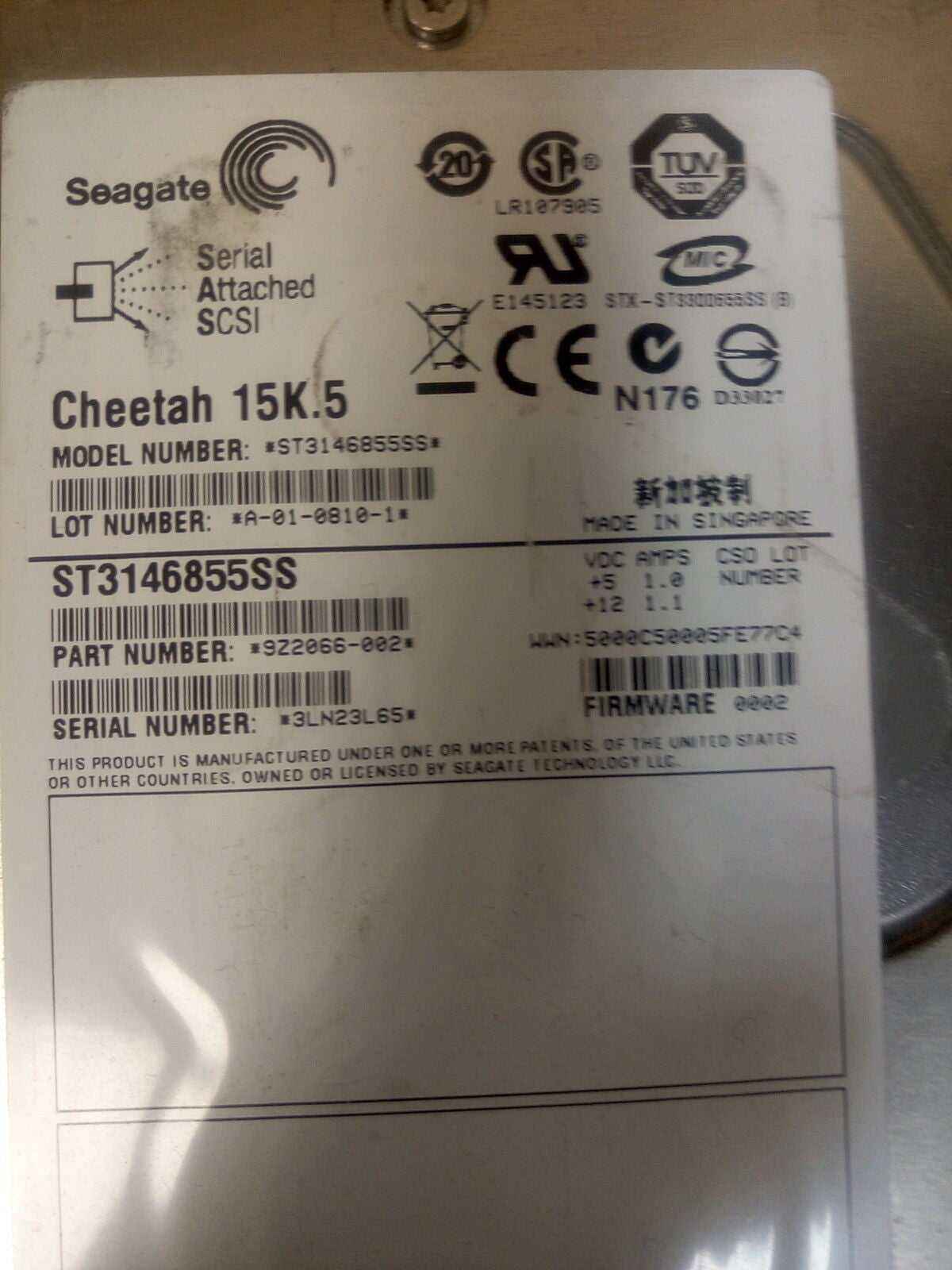* 3 x MIXED146G SERVER HDD WX063/MAX3147RC/ST3146855SS  W/CADDY F9541