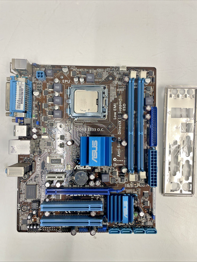 🔥ASUS P5G41T-MLX MOTHERBOARD LGA775 + i/o  + cpu E5800 SLGTG  +