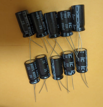 - NEW 10x iC 25V 680uF 25Volt 680MFD 105C Electrolytic Capacitor