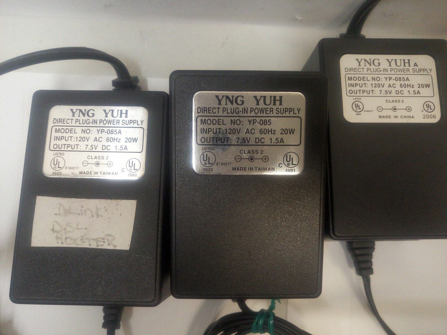 - LOT OF 6 AC/DC Adapter YNG YUH Model: YP-085A YP 085A  AC Adapter