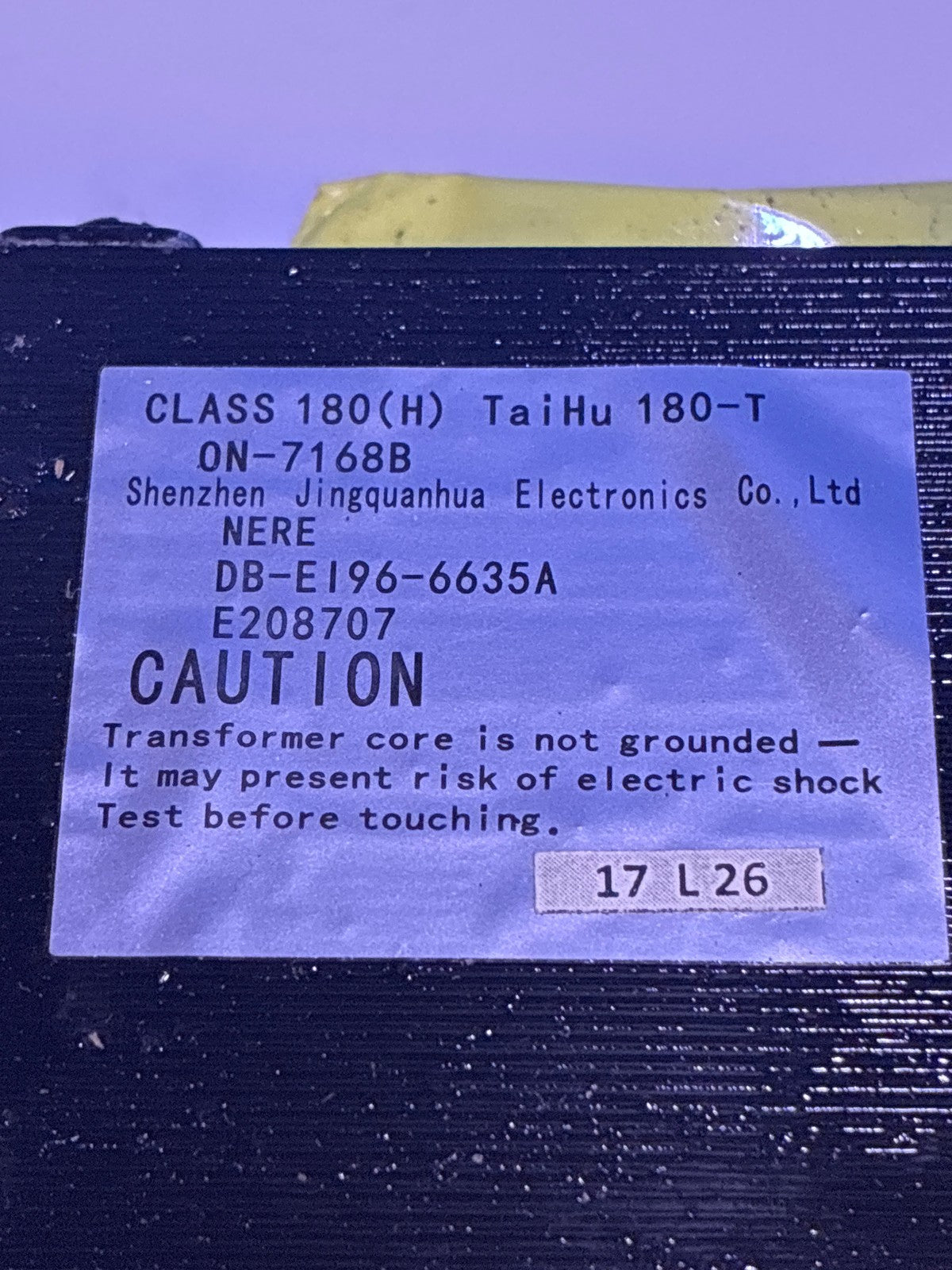 🔥 TaiHu 180-T ON-7168B Class 180(H) Power Transformer Chassis Mount UL E208707