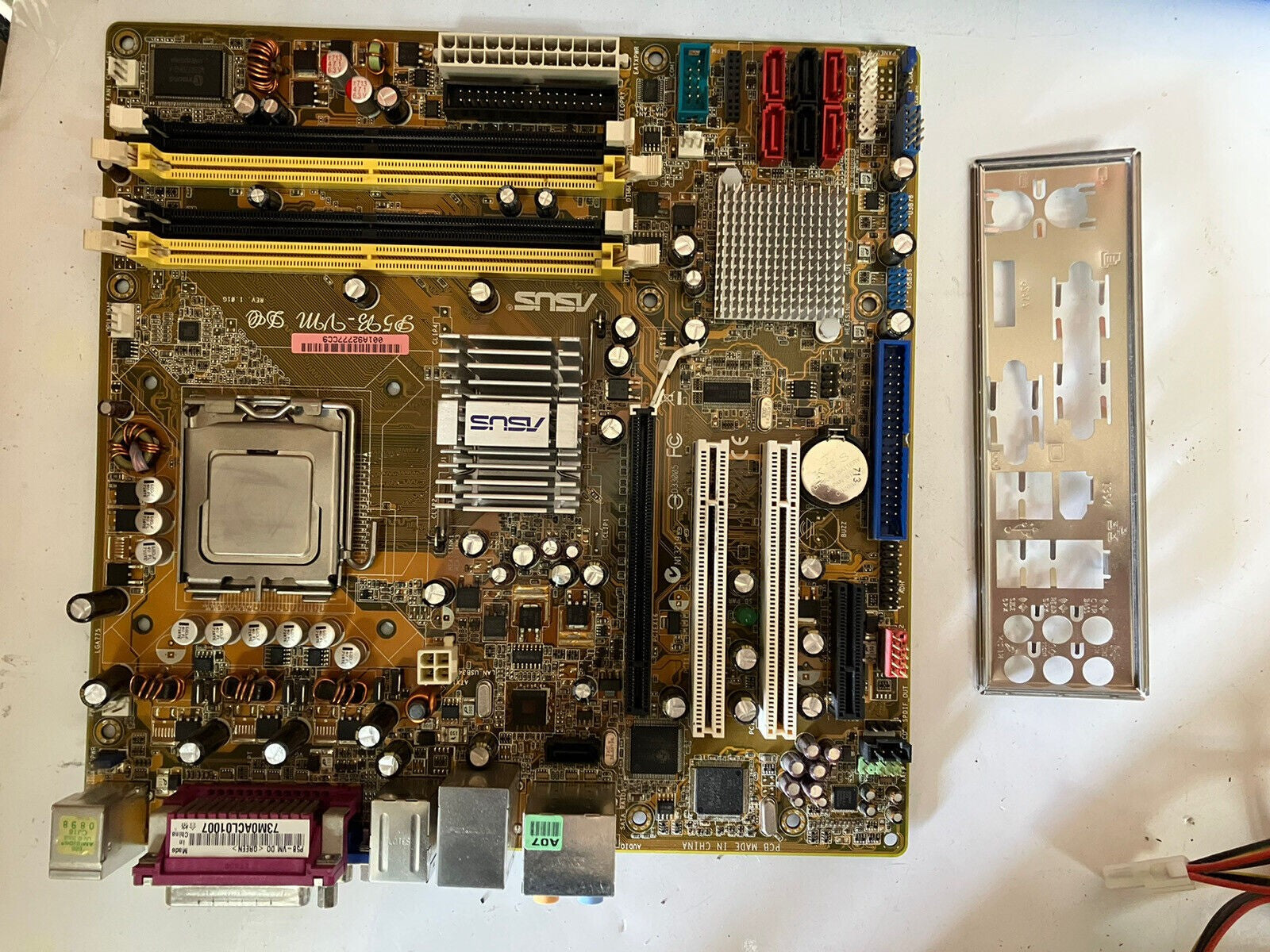 ~ ASUS P5B-VM DO Socket 775 M-ATX Motherboard W/ C2Q Q6600 SLACR + IO Plate