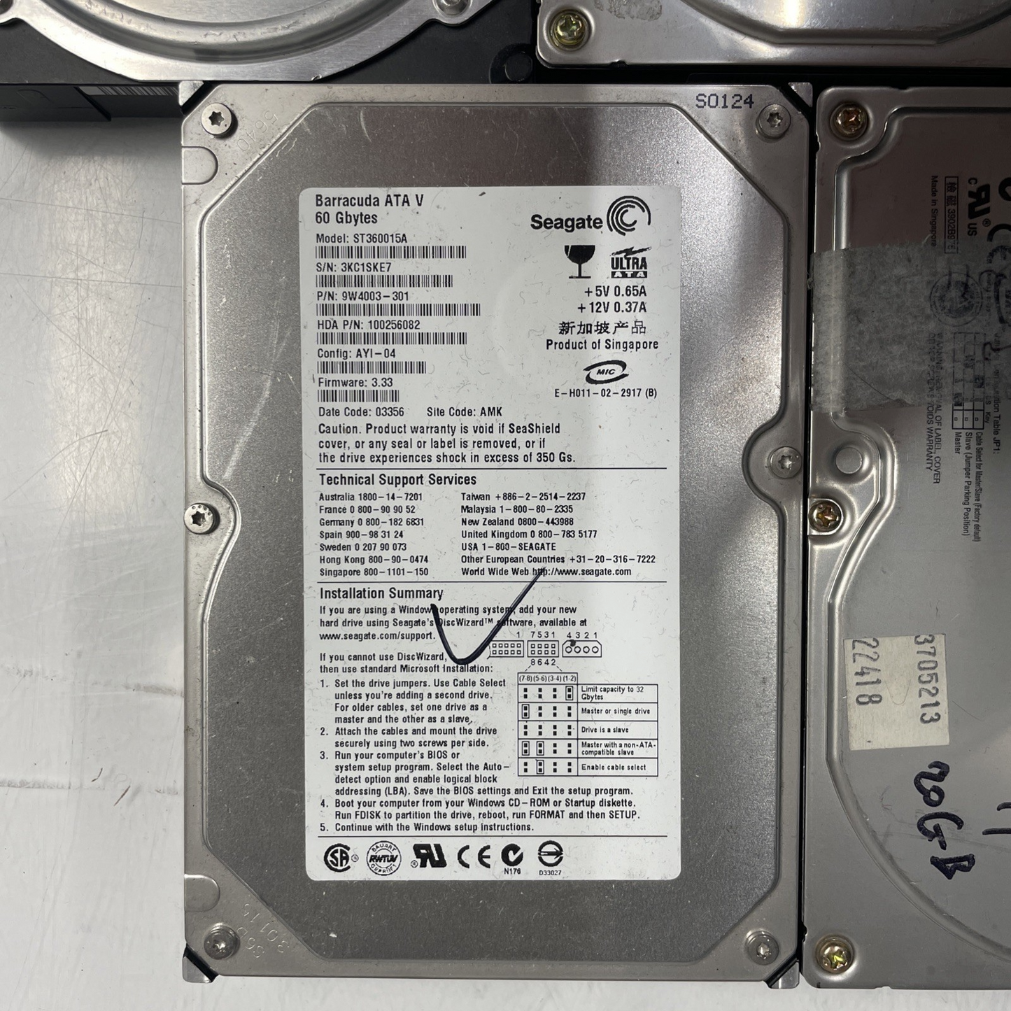 Lot Of 5- Mixed Brand Desktop IDE HDD  3.5” 8.4G/20G/40G/60G +