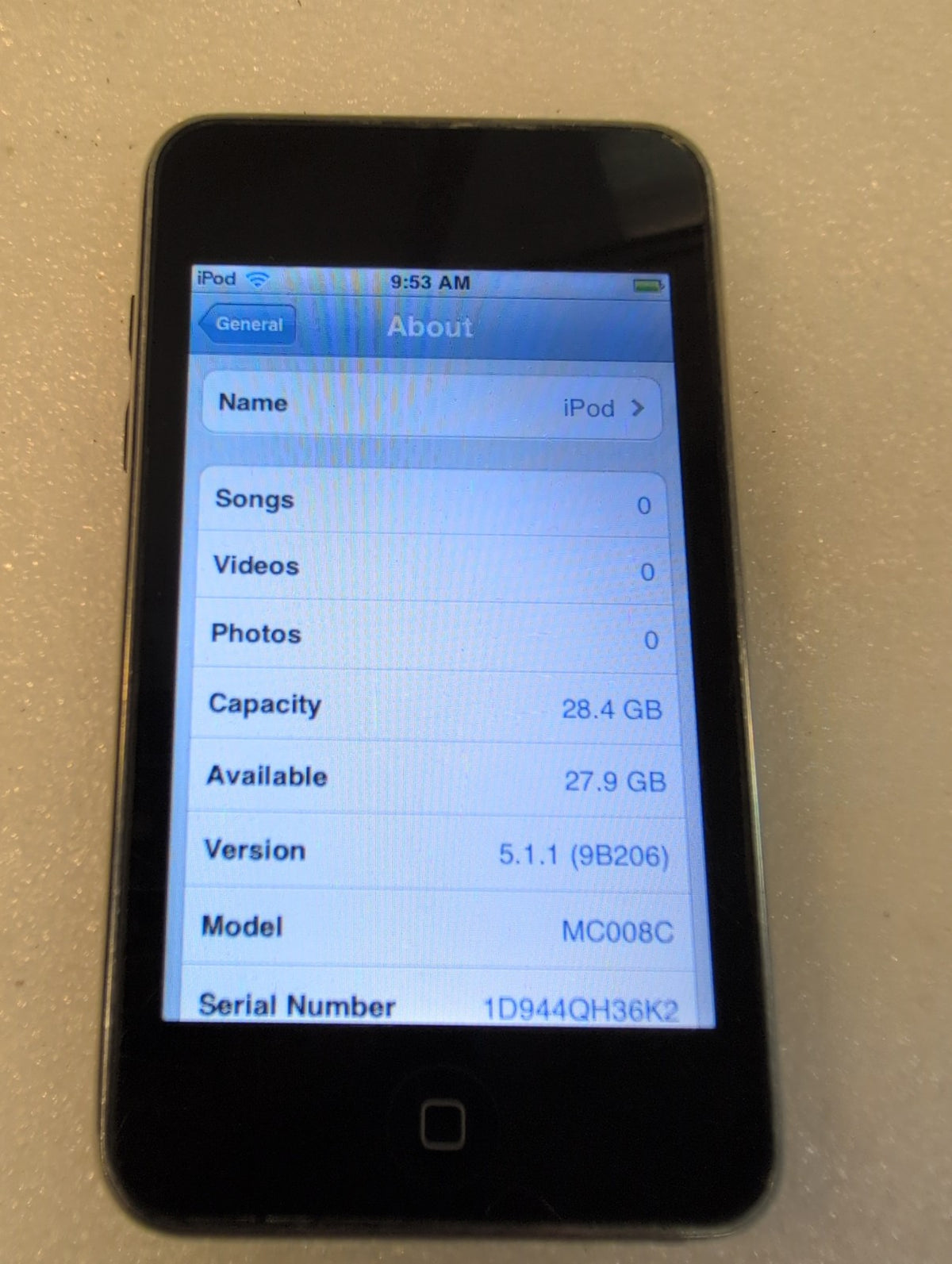 🎸 Apple iPod Touch 4th Generation 32GB Black MC008C MP3 Player Wi-Fi Used