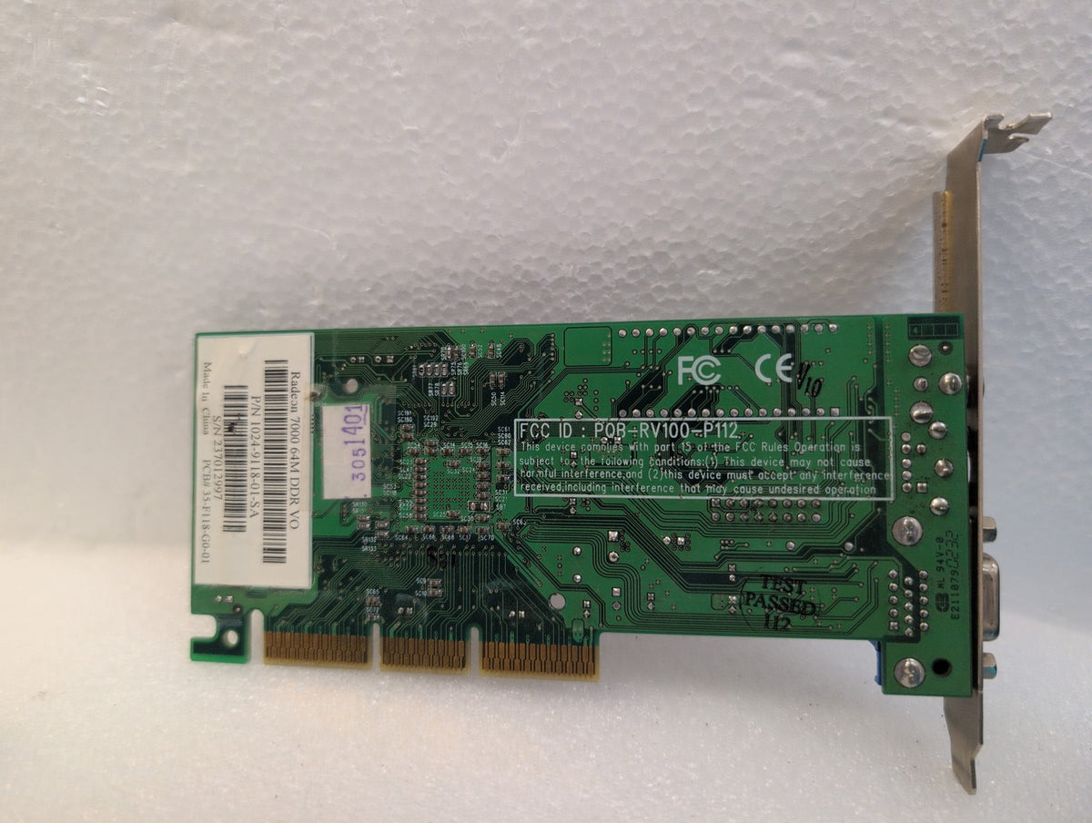🎸 ATI Radeon 7000 1024-9118-01-SA 64MB DDR AGP Video Radeon 7000 64M DDR VO