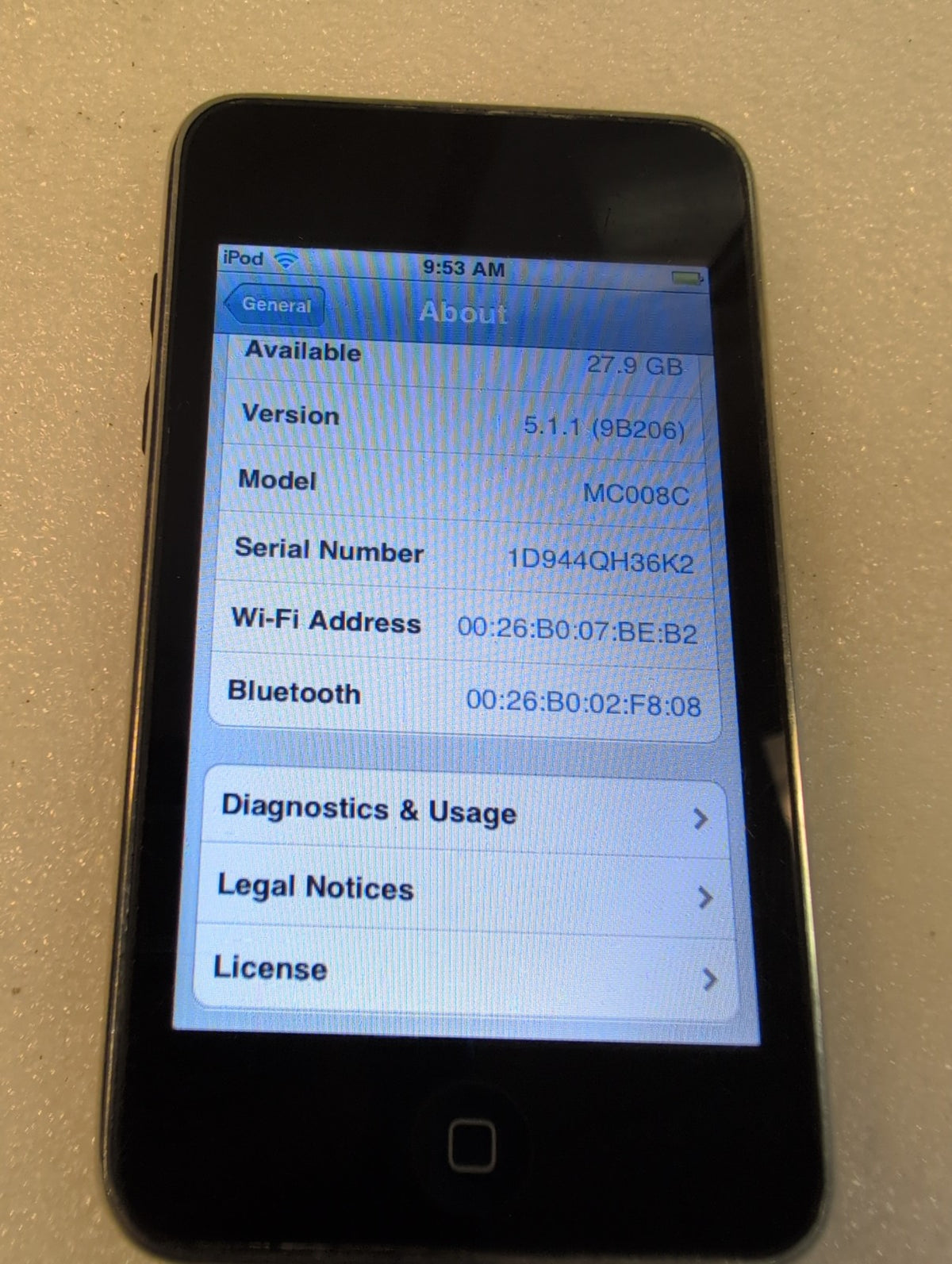 🎸 Apple iPod Touch 4th Generation 32GB Black MC008C MP3 Player Wi-Fi Used