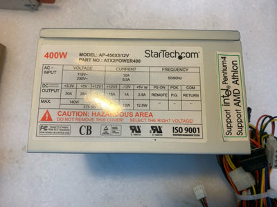 StarTech AP-450XS12V 20+4 Pin 375W ATX Power Supply for Intel P4 / AMD Athlon PC