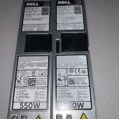 🔥Lot of 2 Dell PowerEdge R320 R420 550W 80+Power Supply RYMG6 D33R2 M9SX4