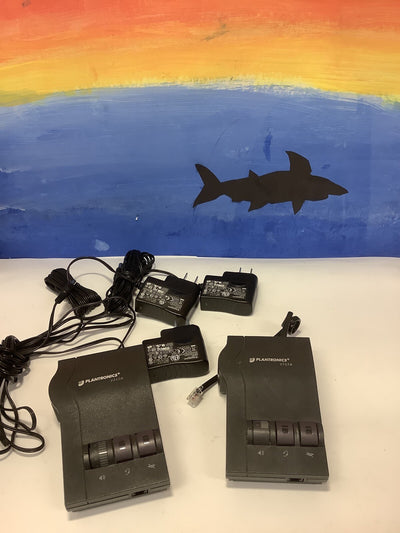 2x Plantronics M12 VISTA Headset Amplifier w/ 3x Power adapters