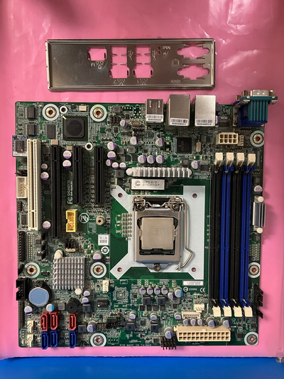 GIGABYTE GA-6UASV Rev: 1.3 LGA 1155 Motherboard W/ Intel Xeon E3-1220 & Shield