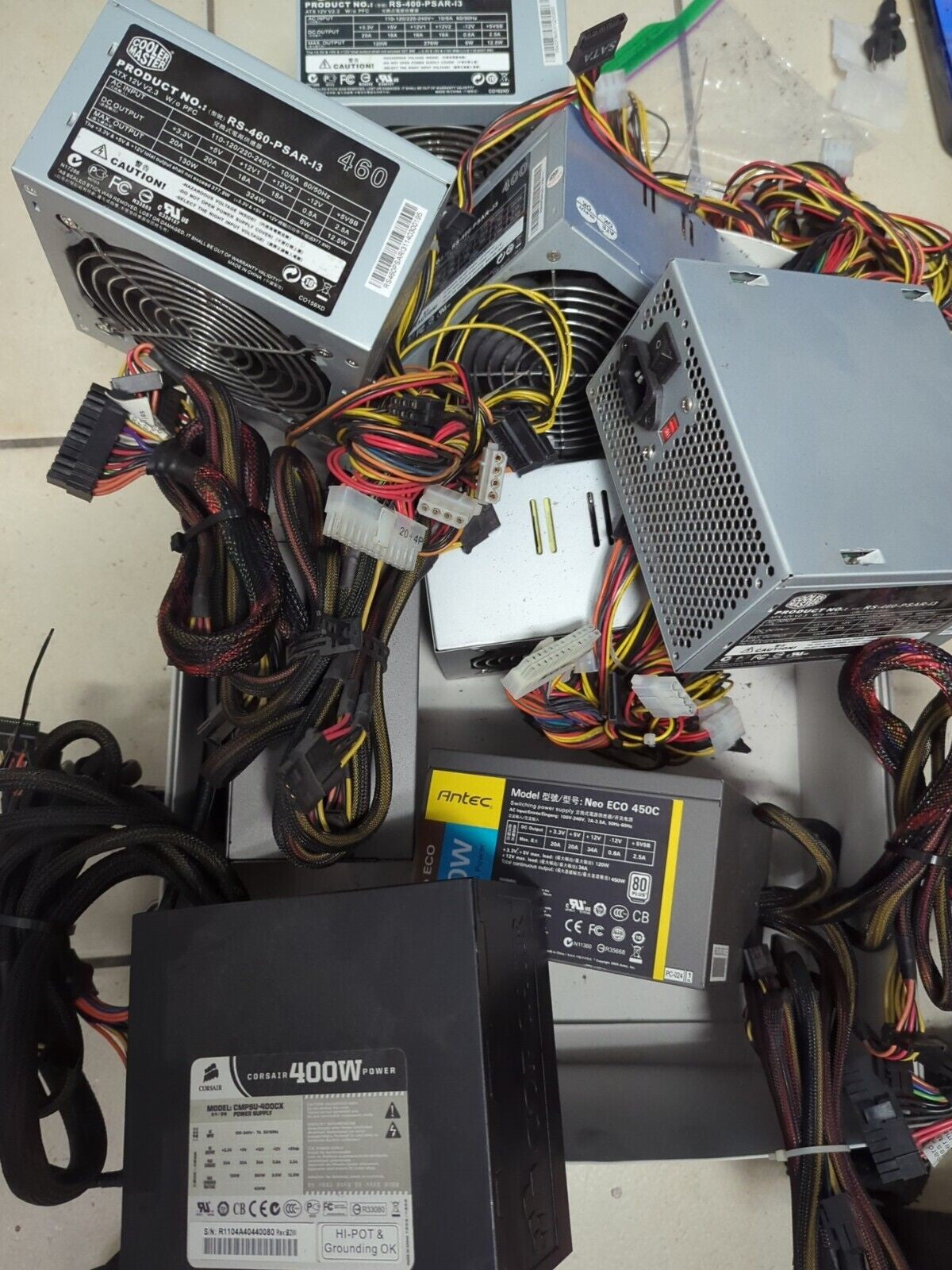 8 x Mixed Brand 400-460W ATX POWER SUPPLY (with PCI-e)