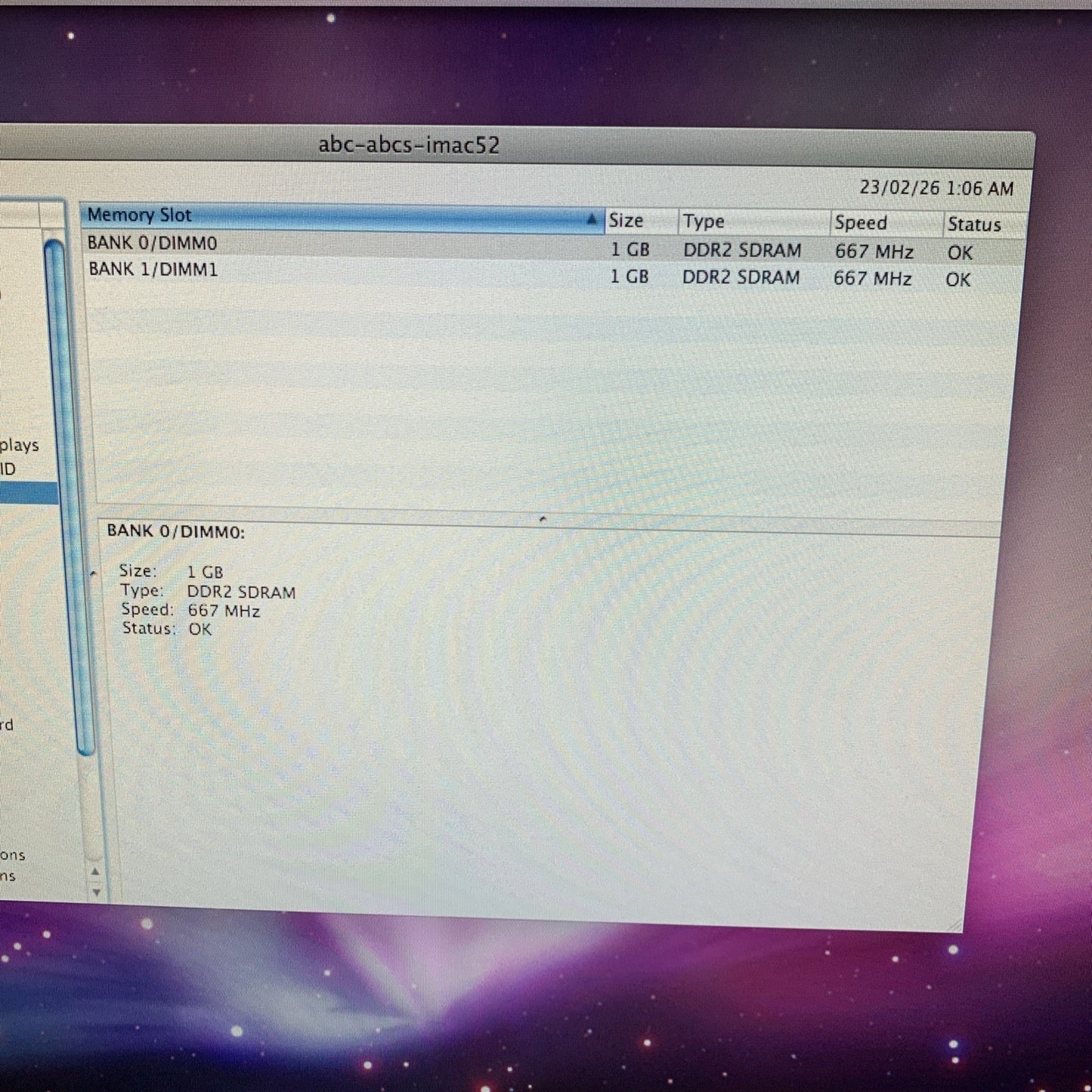 Nice ~ Apple iMac 17" Intel Core Duo 1.83Ghz 2GB RAM 160GB OS X 10.5