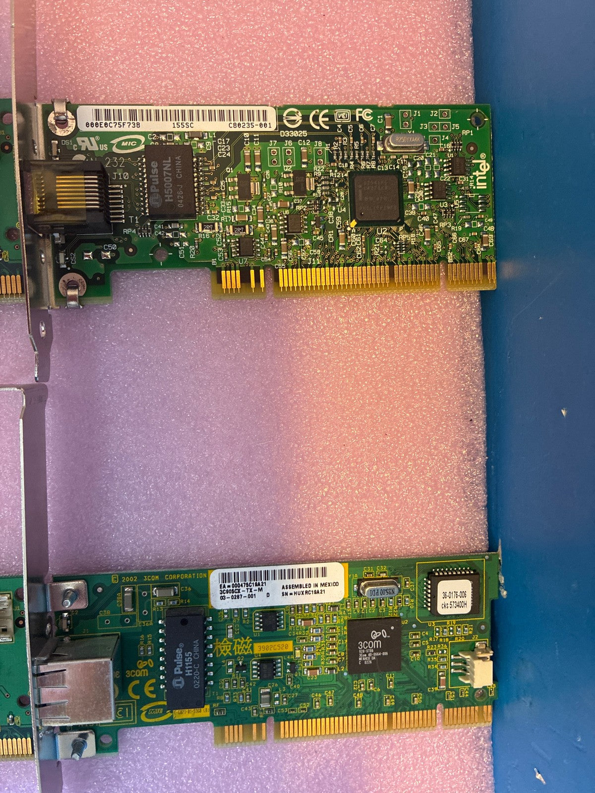 Lot of 4 🔥 3Com 3C905CX-TXM EtherLink 10/100 PCI Network Adapter + Intel NIC