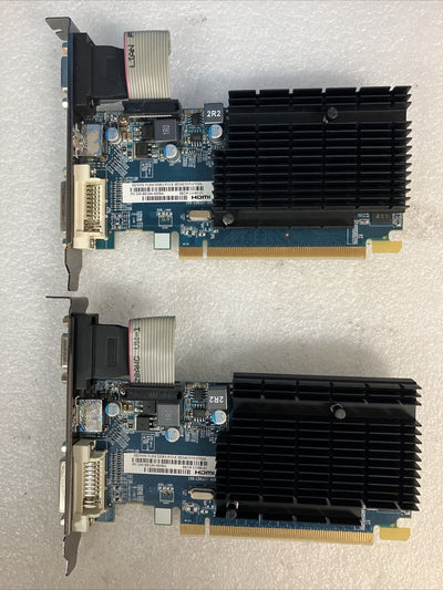 (Lot of 2x) SAPPHIRE 11166 ATI Radeon HD 5450 512MB Video Card 299-BE164-000SA ~