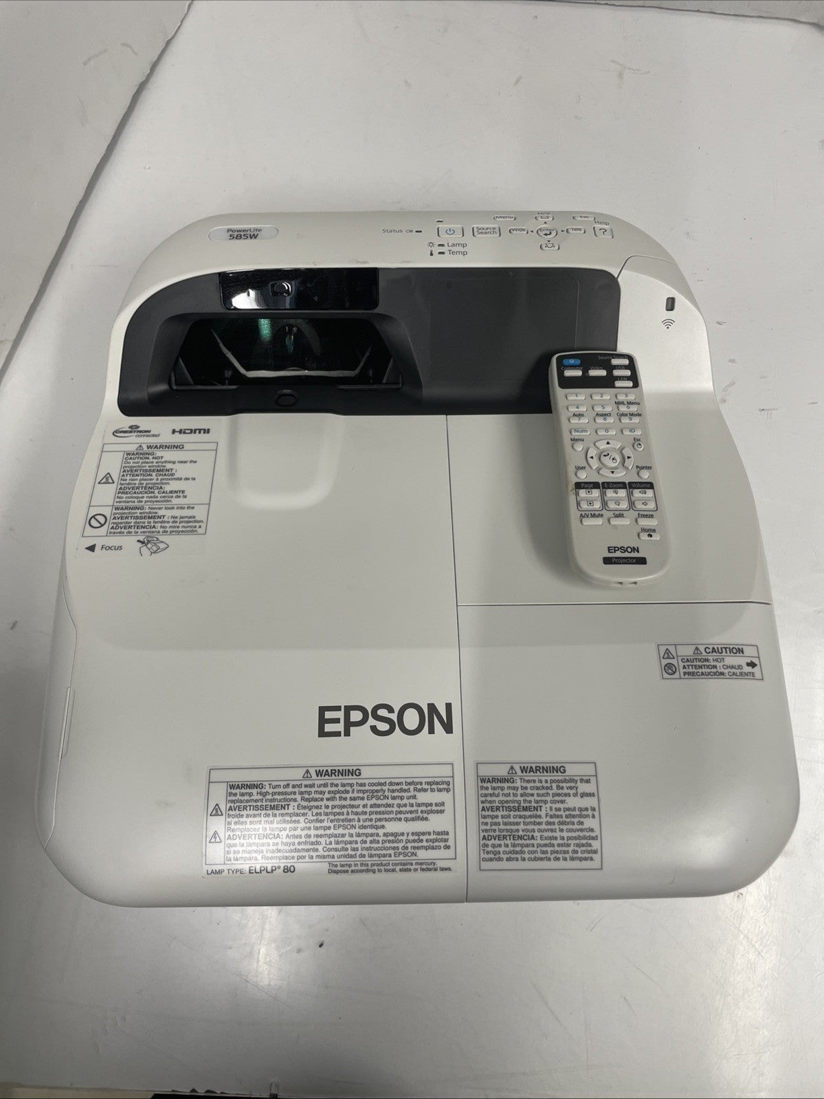 EPSON H602A  585W HDMI VGA LCD Projector With remote 225 hours
