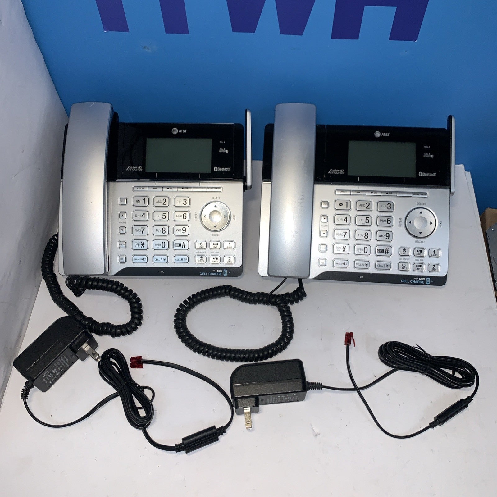 2x AT&T TL86103 DECT 6.0 Connect to Cell 2 Line Answering System with Caller ID