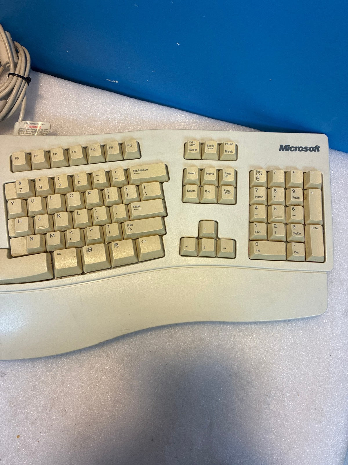 🔥 Microsoft Natural Keyboard E03786USDSPC PS/2 Wired Ergonomic Split Beige