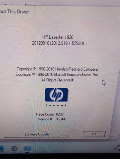 🎸 HP LaserJet 1020 Q5911A Monochrome Laser Printer USB (No Toner,  6K pages)